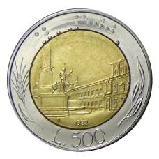 Монета 500 лир 1982 года Италия (аверс)