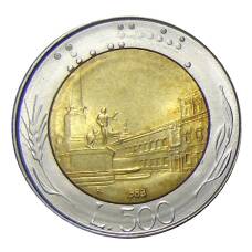 Монета 500 лир 1983 года Италия (аверс)