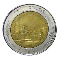 Монета 500 лир 1984 года Италия (аверс)