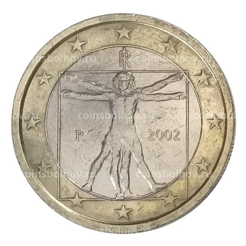Монета 1 евро 2002 года Италия