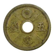 Монета 5 сен 1938 года Япония (аверс)
