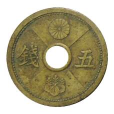Монета 5 сен 1939 года Япония (аверс)