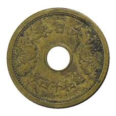 Монета 5 сен 1939 года Япония (реверс)