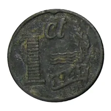 Монета 1 цент 1941 года Нидерланды (аверс)