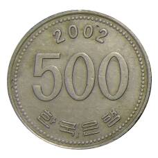 Монета 500 вон 2002 года Южная Корея (аверс)