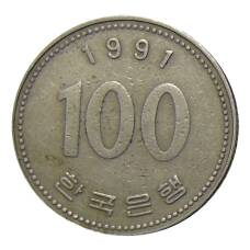 Монета 100 вон 1991 года Южная Корея (аверс)