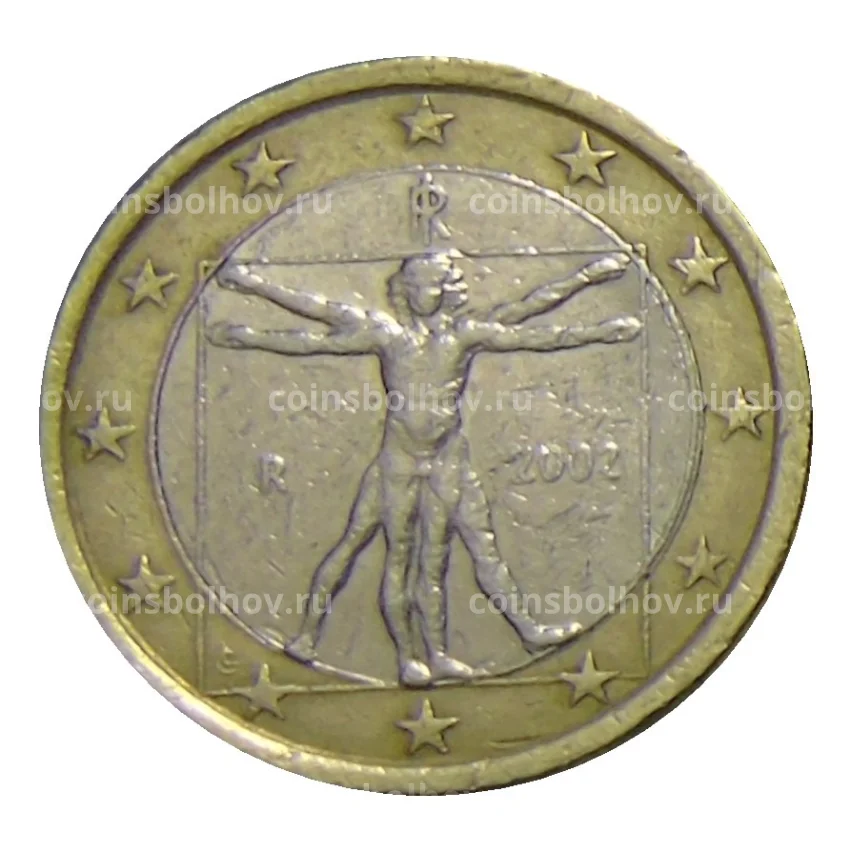 Монета 1 евро 2002 года Италия