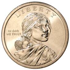 Монета 1 доллар 2020 года Сакагавея (Индианка) «Элизабет Ператрович — Закон о борьбе с дискриминацией 1945» D (реверс)