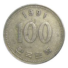 Монета 100 вон 1991 года Южная Корея (аверс)