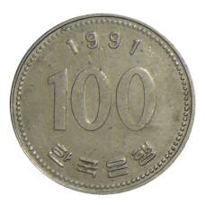 Монета 100 вон 1991 года Южная Корея (аверс)