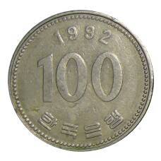 Монета 100 вон 1992 года Южная Корея (аверс)