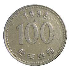 Монета 100 вон 1992 года Южная Корея (аверс)