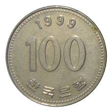 Монета 100 вон 1999 года Южная Корея (аверс)