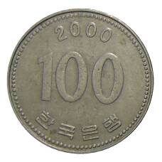 Монета 100 вон 2000 года Южная Корея (аверс)