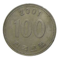 Монета 100 вон 2001 года Южная Корея (аверс)