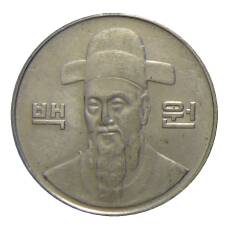 Монета 100 вон 2001 года Южная Корея (реверс)