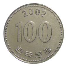Монета 100 вон 2002 года Южная Корея (аверс)
