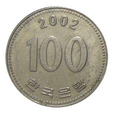 Монета 100 вон 2002 года Южная Корея (аверс)