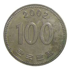 Монета 100 вон 2002 года Южная Корея (аверс)