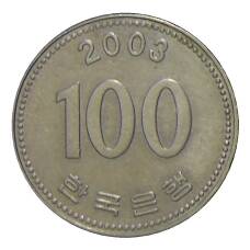 Монета 100 вон 2003 года Южная Корея (аверс)