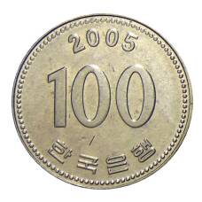Монета 100 вон 2005 года Южная Корея (аверс)
