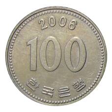 Монета 100 вон 2006 года Южная Корея (аверс)