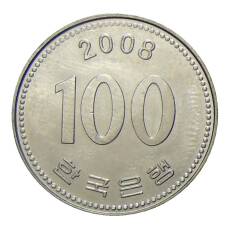 Монета 100 вон 2008 года Южная Корея (аверс)