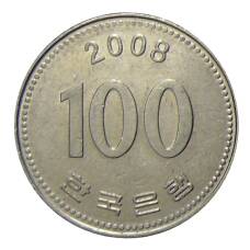 Монета 100 вон 2008 года Южная Корея (аверс)