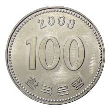 Монета 100 вон 2008 года Южная Корея (аверс)