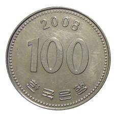 Монета 100 вон 2008 года Южная Корея (аверс)