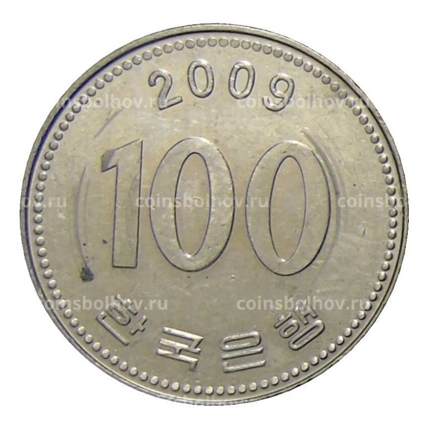 Монета 100 вон 2009 года Южная Корея