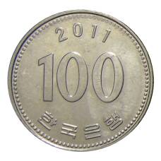 Монета 100 вон 2011 года Южная Корея (аверс)