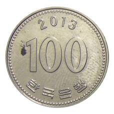 Монета 100 вон 2013 года Южная Корея (аверс)