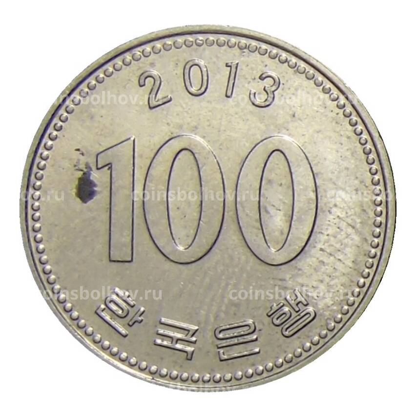 Монета 100 вон 2013 года Южная Корея