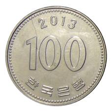 Монета 100 вон 2013 года Южная Корея (аверс)