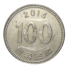 Монета 100 вон 2014 года Южная Корея (аверс)