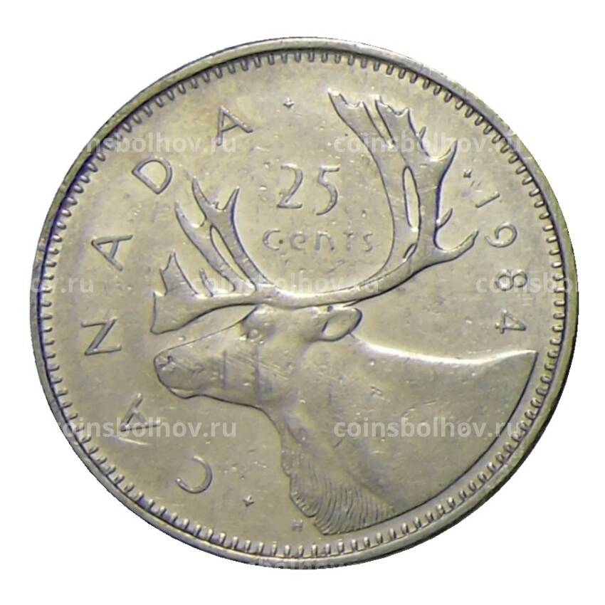Монета 25 центов 1984 года Канада