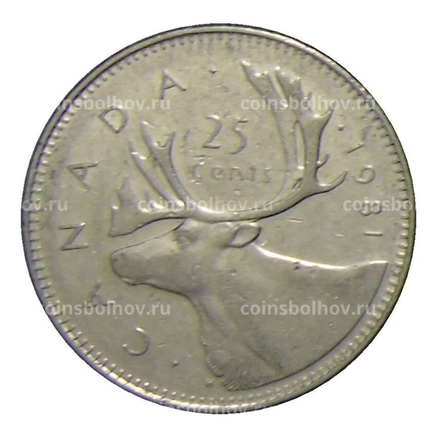Монета 25 центов 1981 года Канада