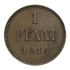 Монета 1 пенни 1914 года Русская Финляндия (аверс)