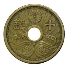 Монета 10 сен 1939 года Япония (аверс)