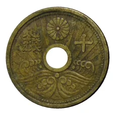Монета 10 сен 1939 года Япония (аверс)