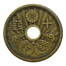 Монета 10 сен 1939 года Япония (аверс)