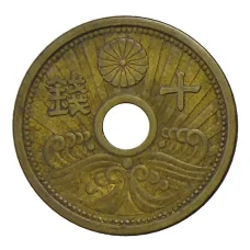 Монета 10 сен 1939 года Япония (аверс)
