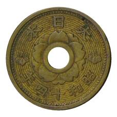 Монета 10 сен 1939 года Япония (реверс)