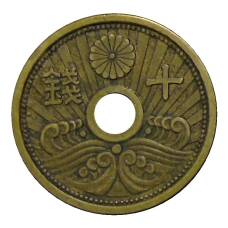 Монета 10 сен 1939 года Япония (аверс)