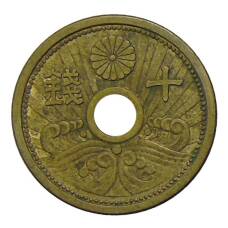 Монета 10 сен 1939 года Япония (аверс)