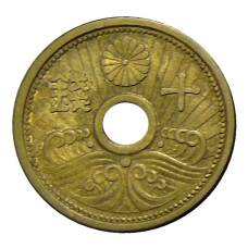 Монета 10 сен 1939 года Япония (аверс)