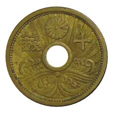 Монета 10 сен 1940 года Япония (аверс)