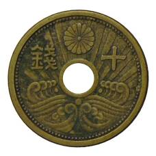 Монета 10 сен 1940 года Япония (аверс)