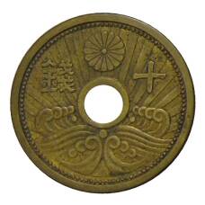 Монета 10 сен 1940 года Япония (аверс)